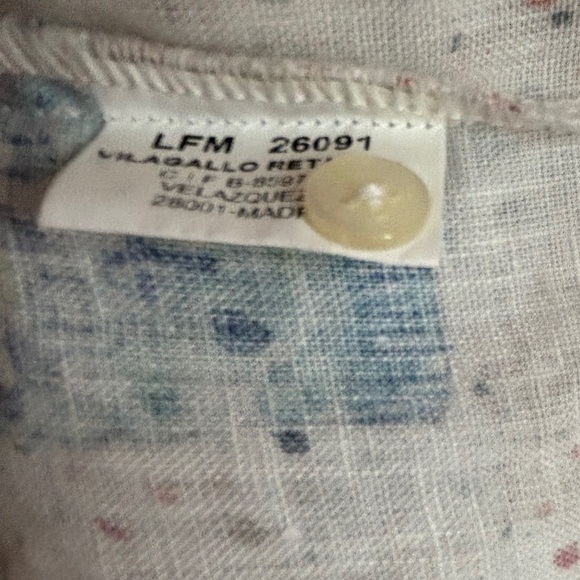 Vilagallo 100% Linen Tropical Cocktail Print 3/4 Sleeve Blouse EU 42 10 L - Picture 4 of 9